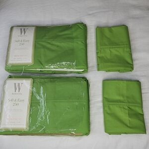 2 Sets Wamsutta Soft & Easy 250 TC Twin XL Sheet Set New Made in USA Apple Green